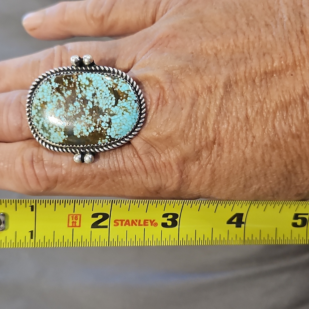 Native Statement And Adjustable Turquoise Ring - image 6